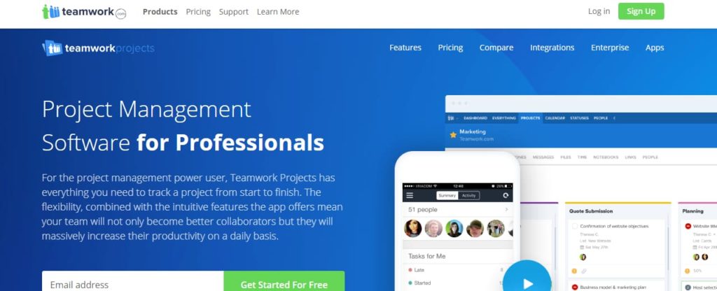 TeamWork project management tool
