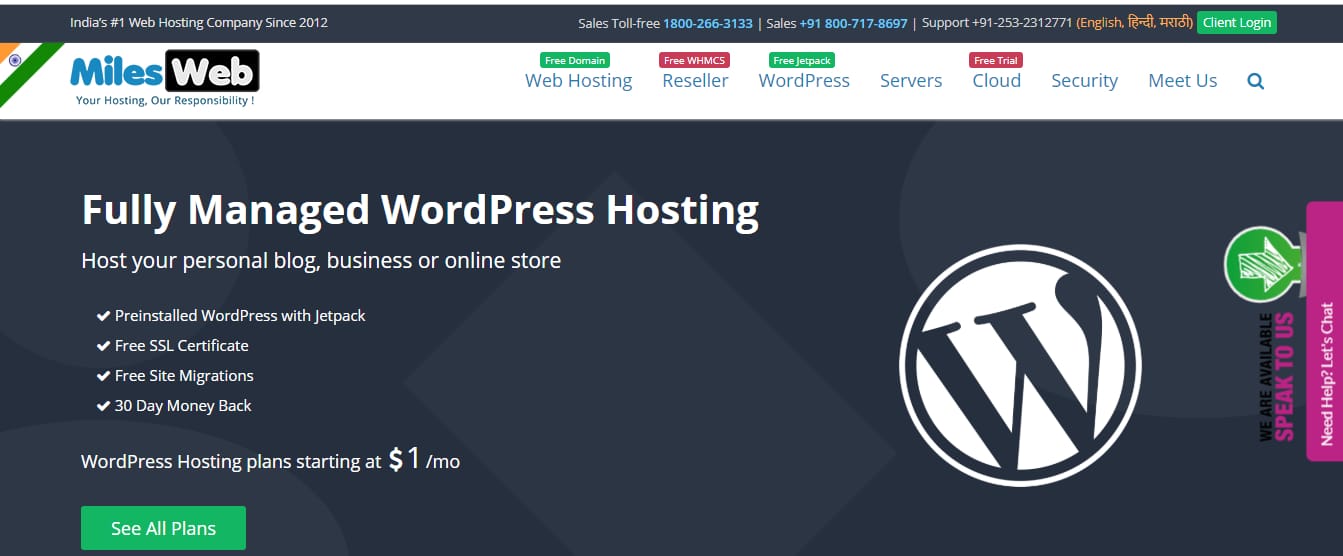 Milesweb managed wordpress hosting