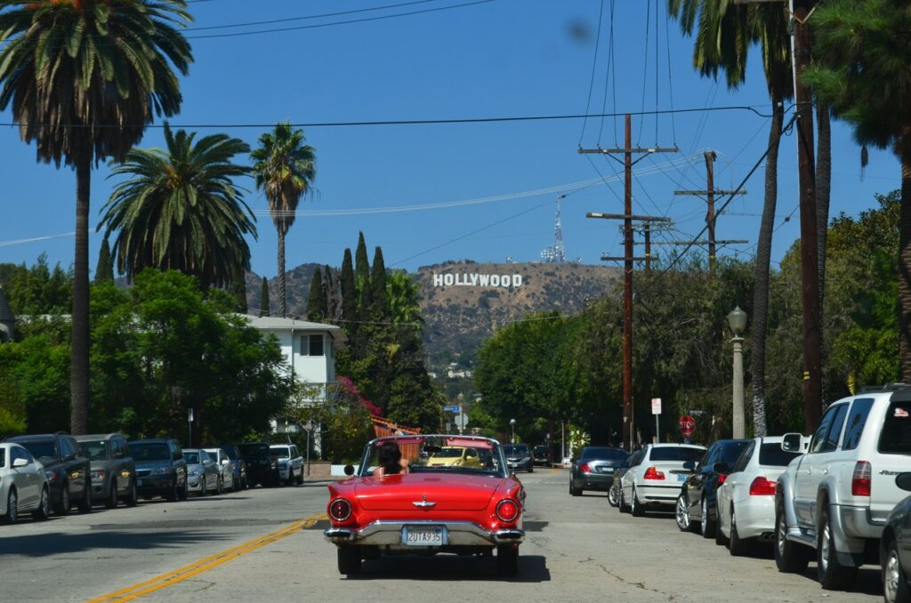 Red car in Los Angeles